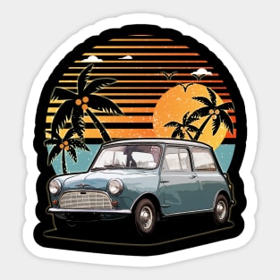 BMC Mini 1959 car sunset Sticker